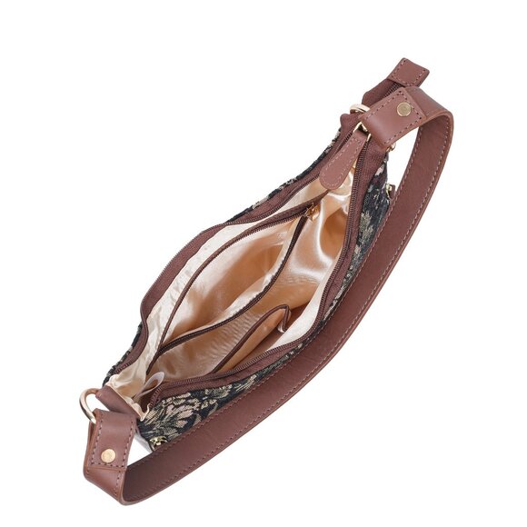 Vintage Pattern Tapestry Fabric Hobo Bag For Women | Shoulder Sling Bag - Picture 5 of 9